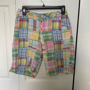 all color plaid capris